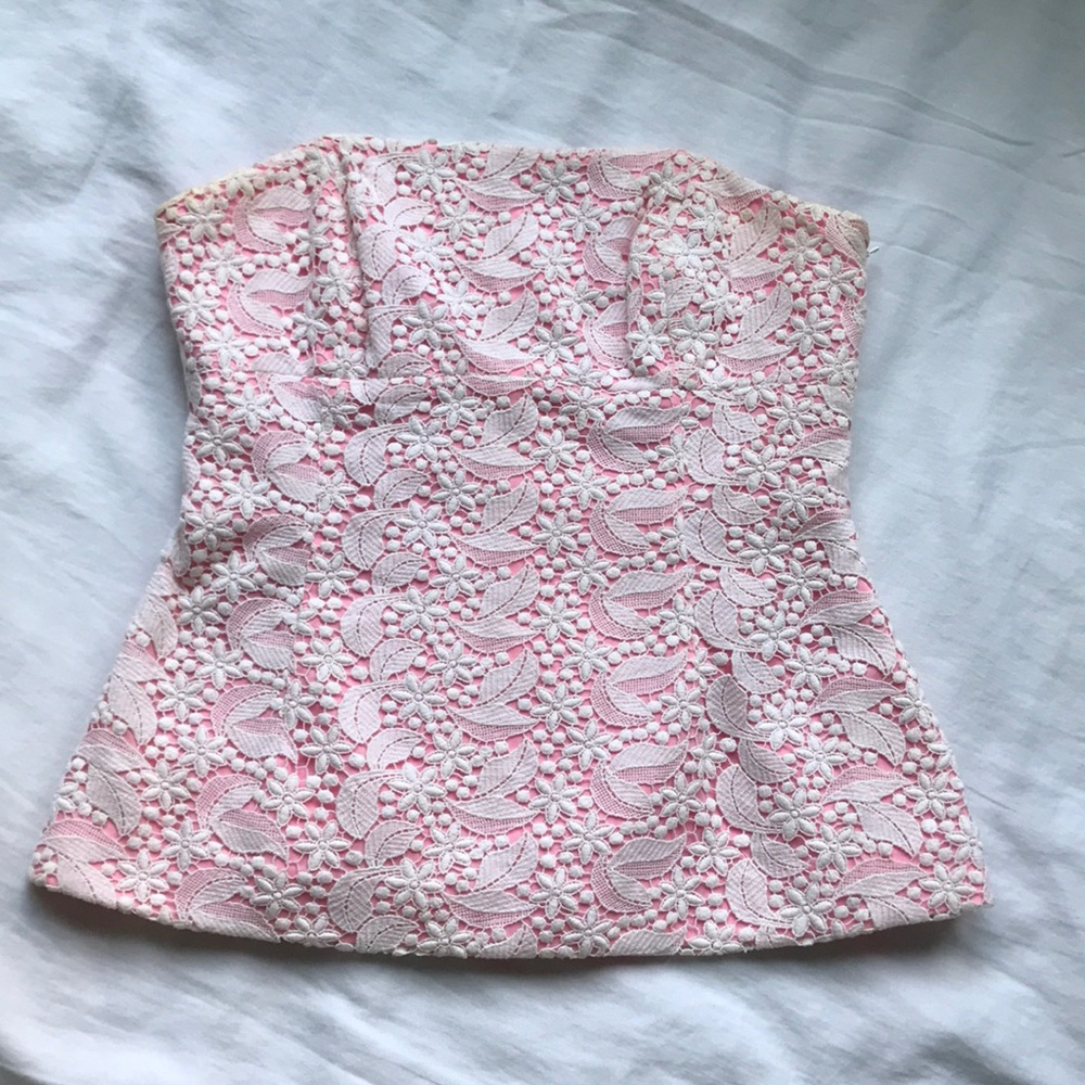 Lily Pulitzer size 6 strapless lace top